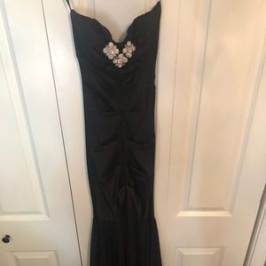Cache black mermaid prom dress